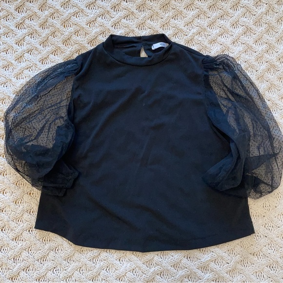 Mango Top with Meshed Short Sleeve - Picture 1 of 3